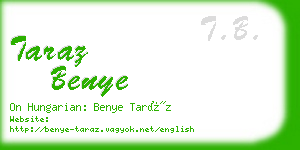 taraz benye business card